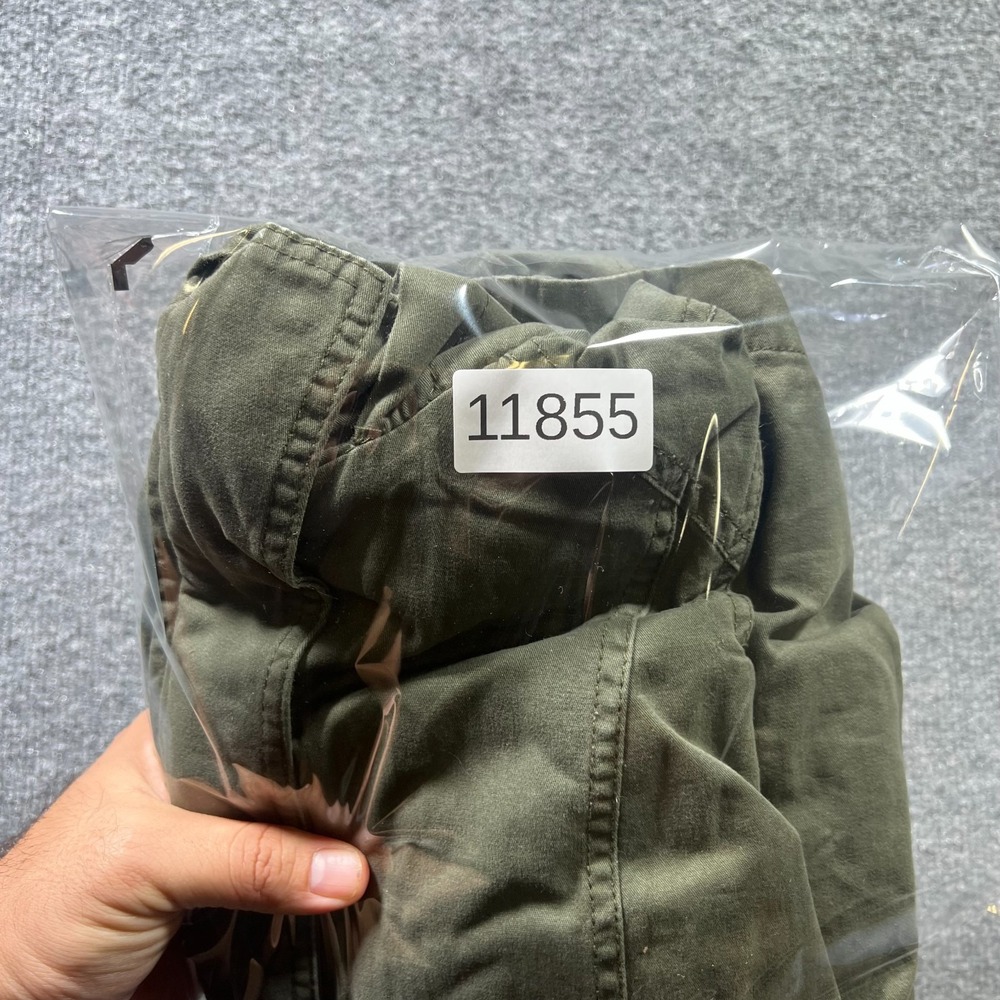 Miss London Black Label Utility Anorak Jacket Womens Small Olive Green Full Zip - Picture 10 of 10